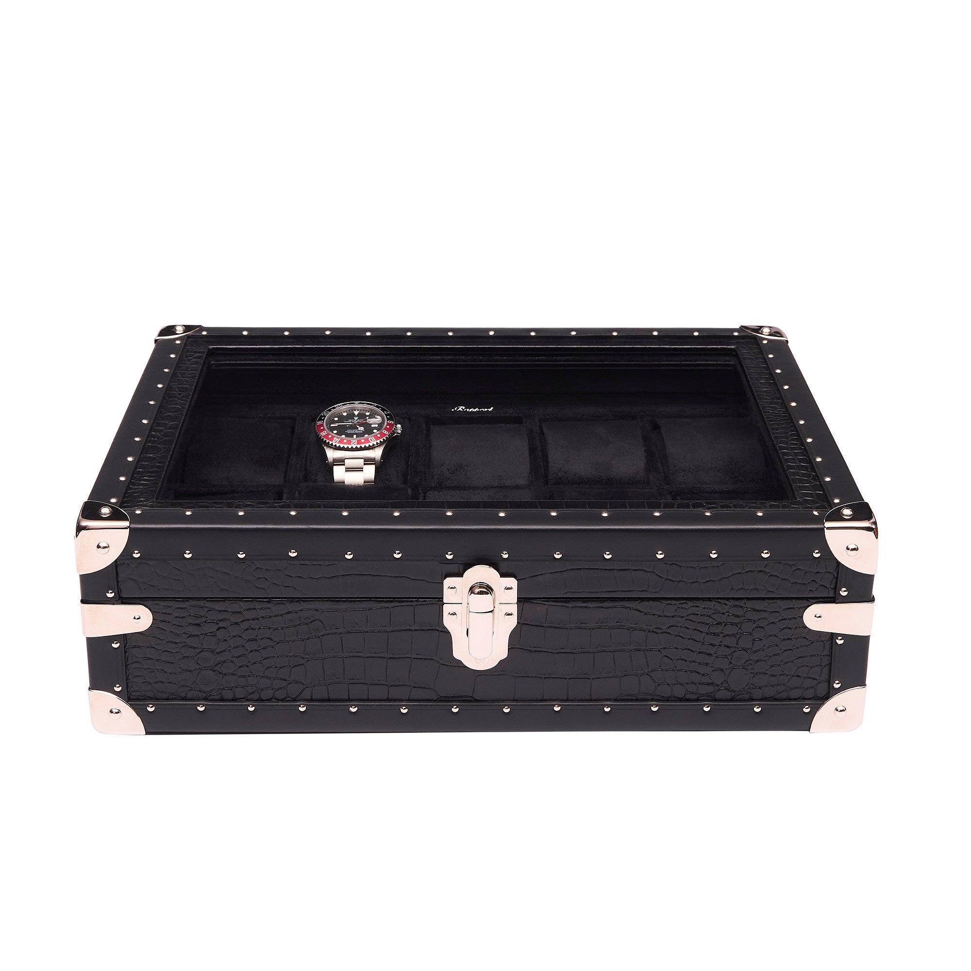 Rapport - Brompton Optic 10 Watch Box in Black Croco | L282