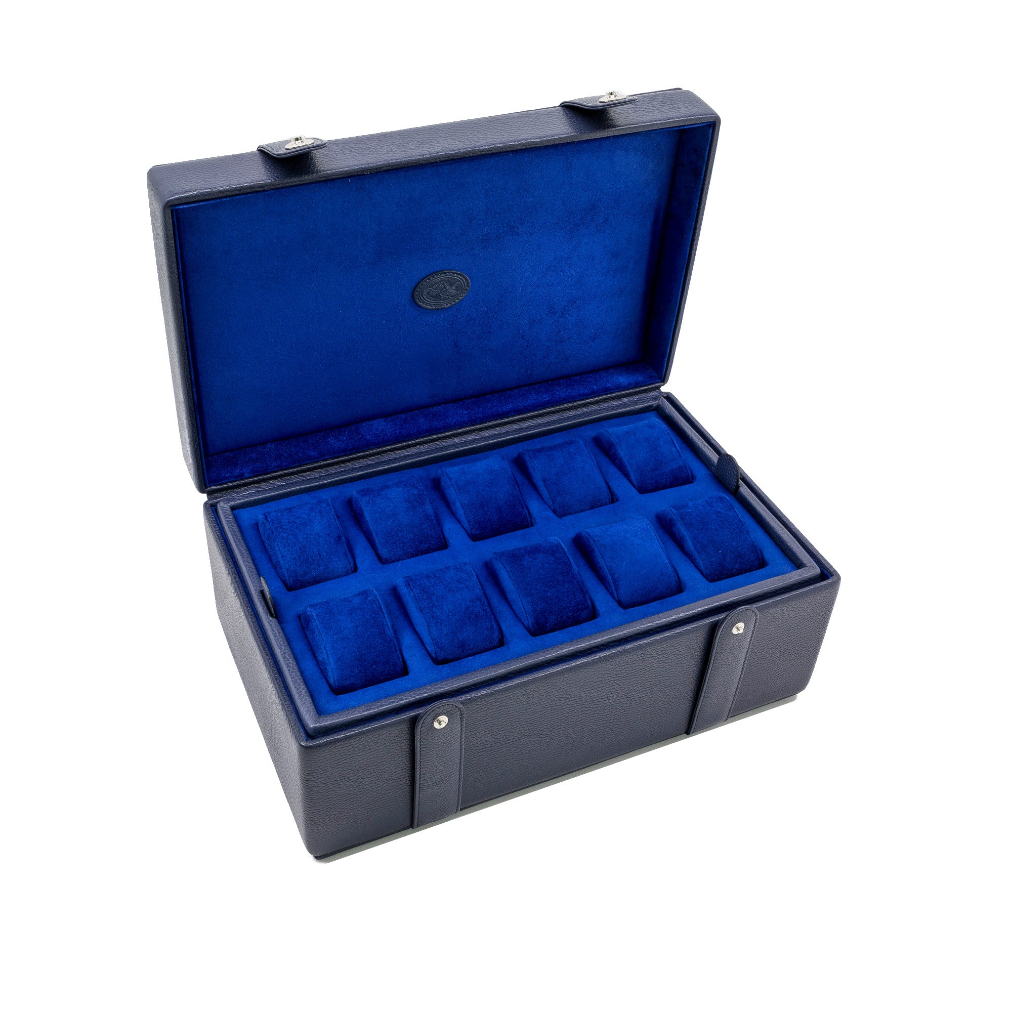 Underwood (London) - 20-Unit Watch Storage Case in Blue Leather