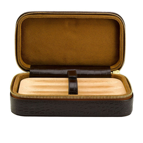 China Travel Cigar Case Genuine Leather Cigar Pouch Box Manufacturer and  Supplier